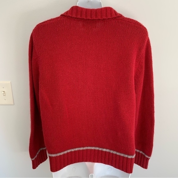 Woolrich Womans Angora Blend Sweater Size L Snowflake Chunk Knit Red - Picture 5 of 10